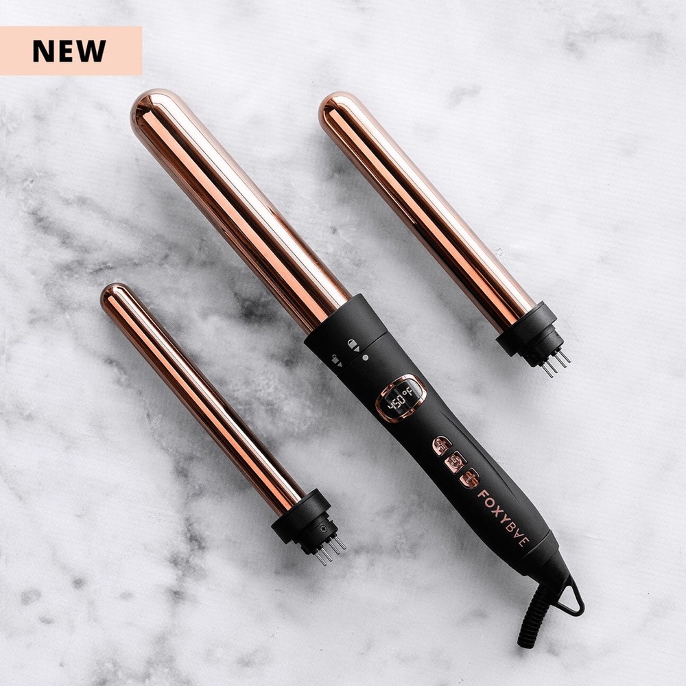Foxybae 3-in-1 rose gold curling wand